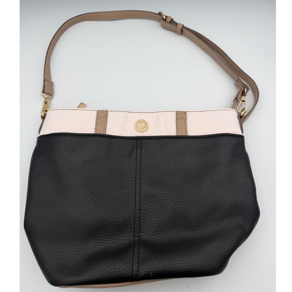 Anne Klein Shoulder Bag Womens Medium Black Cream Good